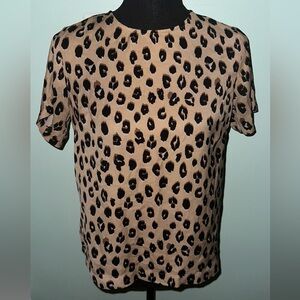a new day Leopard Print Top - Tan and Black